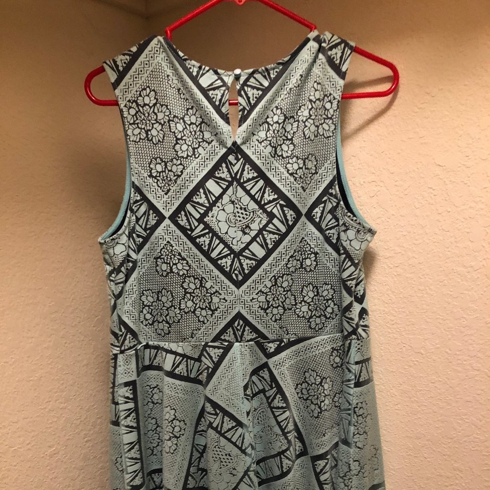 Turquoise/Navy Pattern Summer Dress